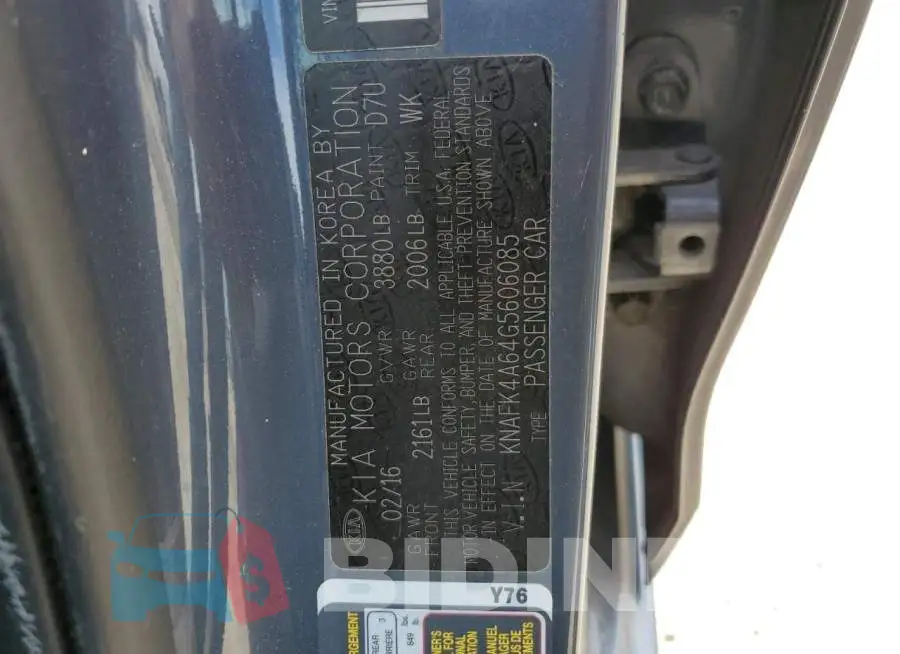 KNAFK4A64G5606085 Photo# 13
