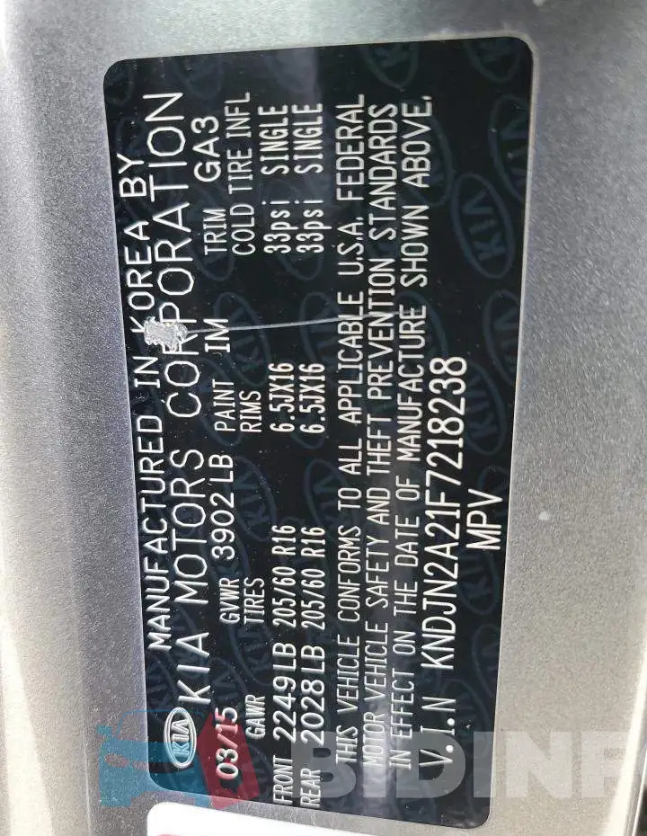 KNDJN2A21F7218238 Photo# 12
