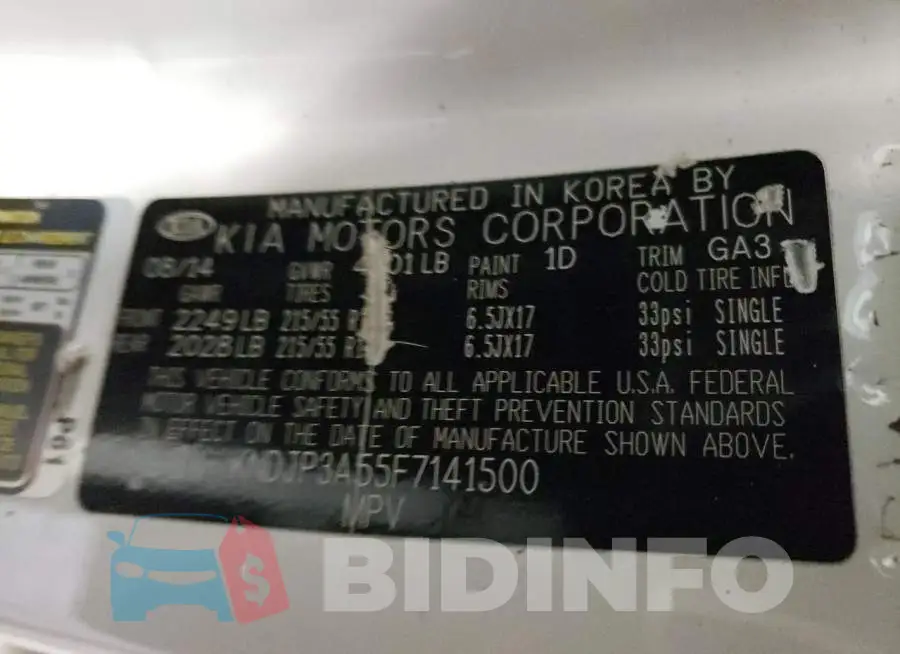 KNDJP3A55F7141500 Photo# 12