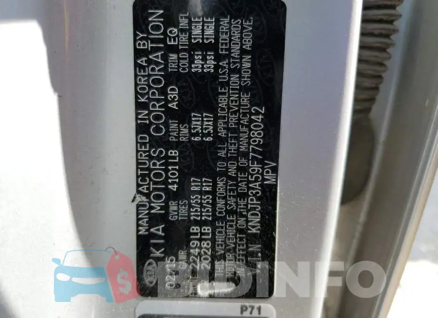 KNDJP3A59F7798042 Photo# 12