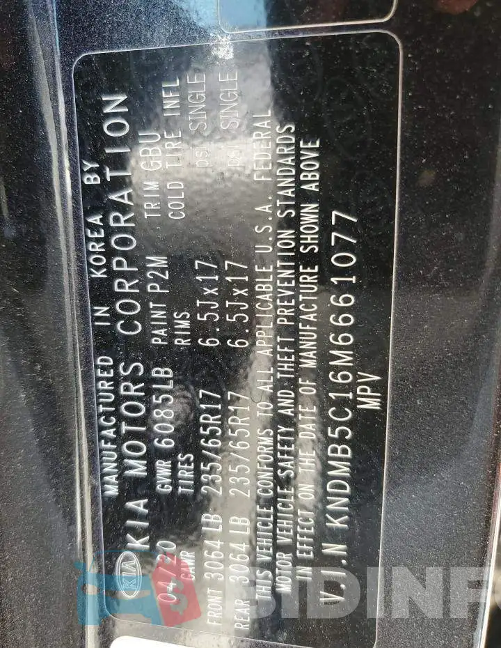 KNDMB5C16M6661077 Photo# 13