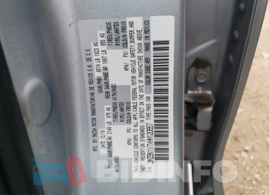 3MZBN1V7XHM120657 Photo# 12