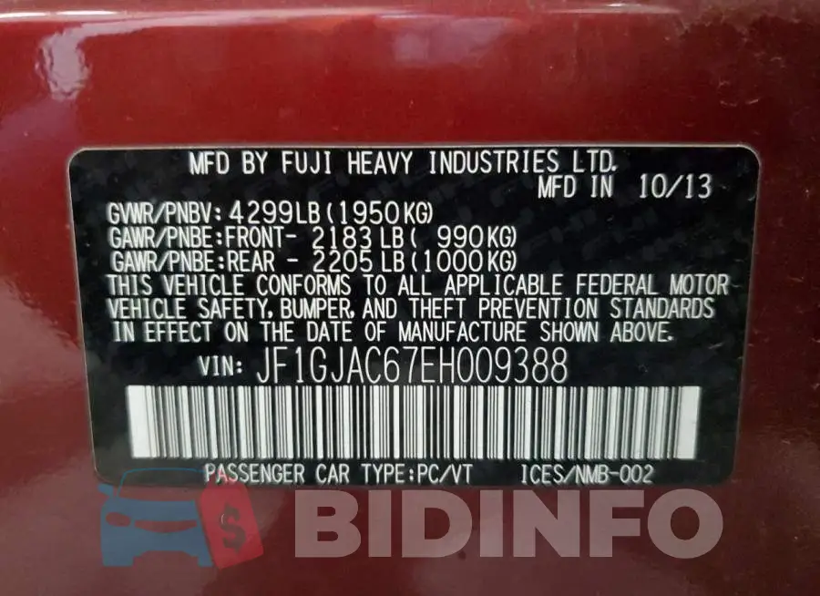 JF1GJAC67EH009388 Photo# 13