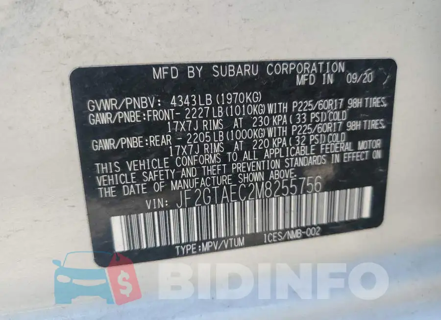 JF2GTAEC2M8255756 Photo# 13
