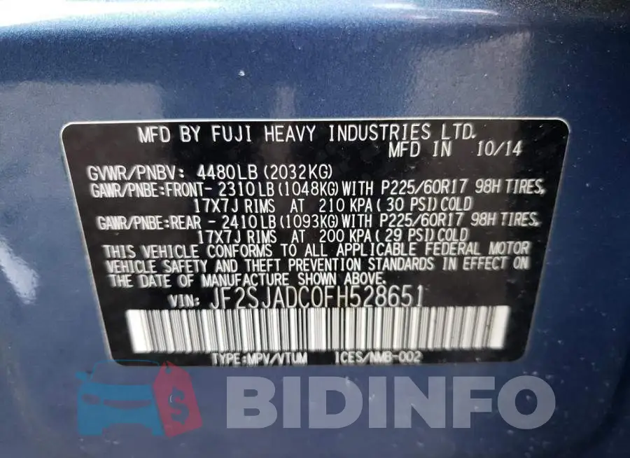 JF2SJADC0FH528651 Photo# 12