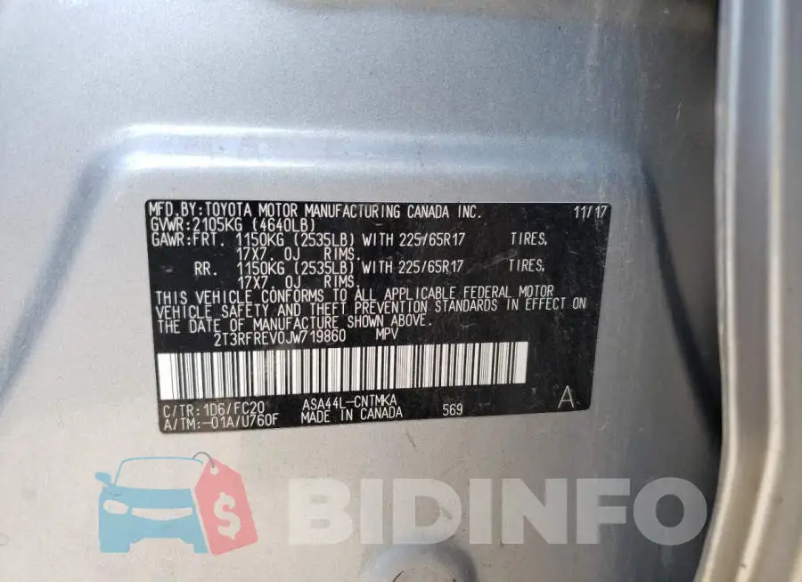 2T3RFREV0JW719860 Photo# 13