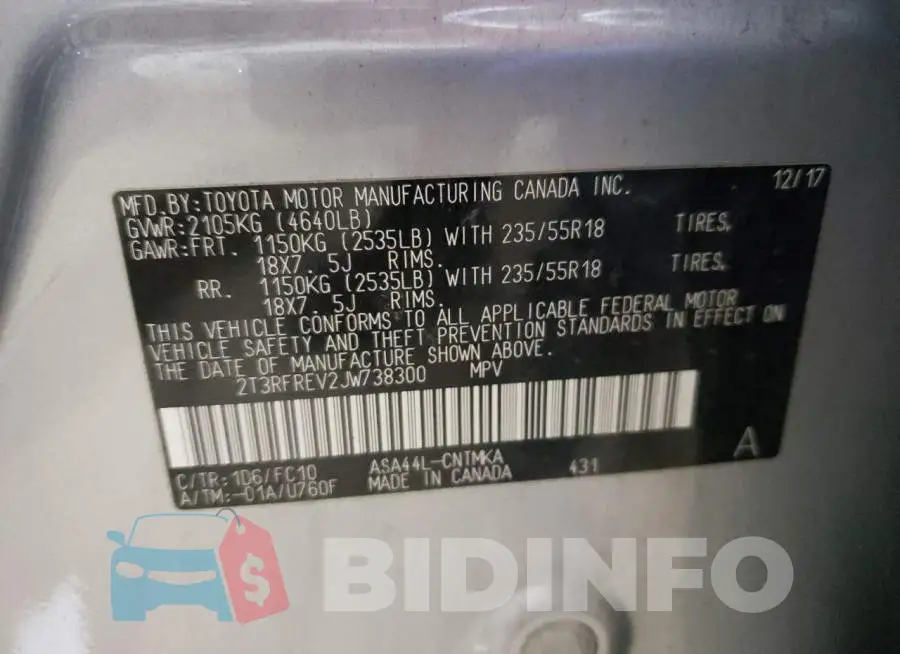 2T3RFREV2JW738300 Photo# 13