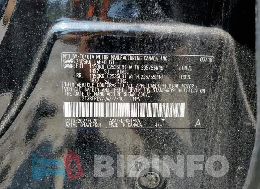 2T3RFREV7JW777710 Photo# 13