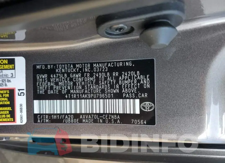 4T1R11AK9PU796501 Photo# 13