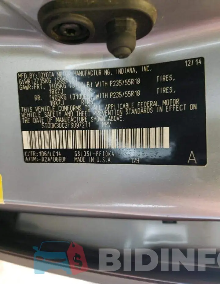 5TDDK3DC2FS097211 Photo# 13