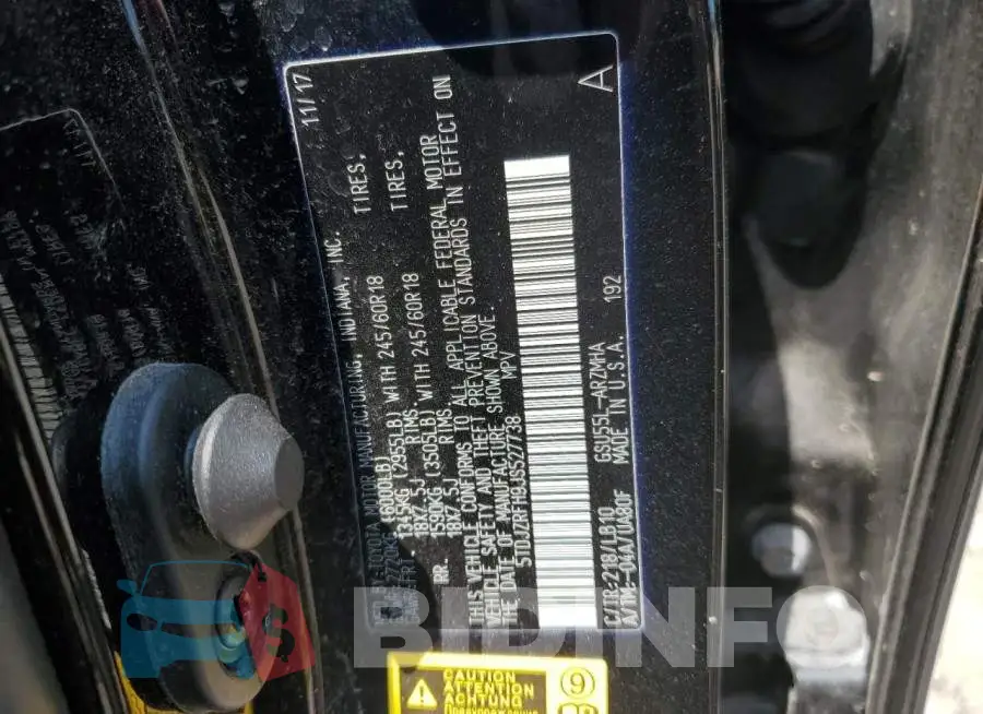 5TDJZRFH9JS527738 Photo# 12