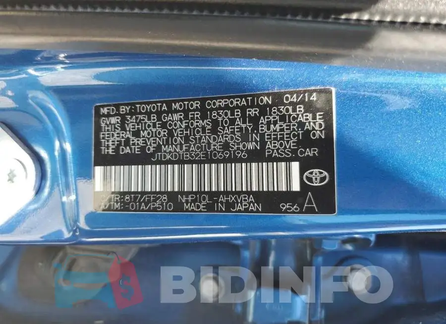 JTDKDTB32E1069196 Photo# 12