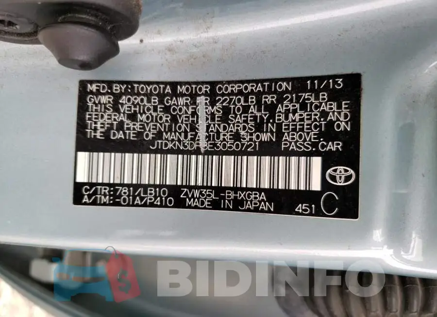 JTDKN3DP8E3050721 Photo# 12