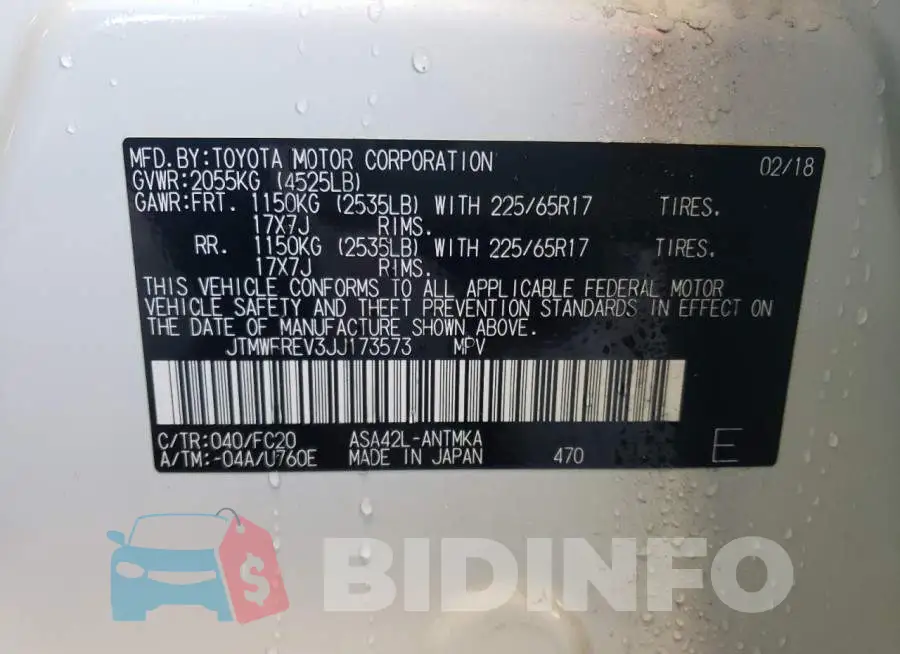 JTMWFREV3JJ173573 Photo# 14
