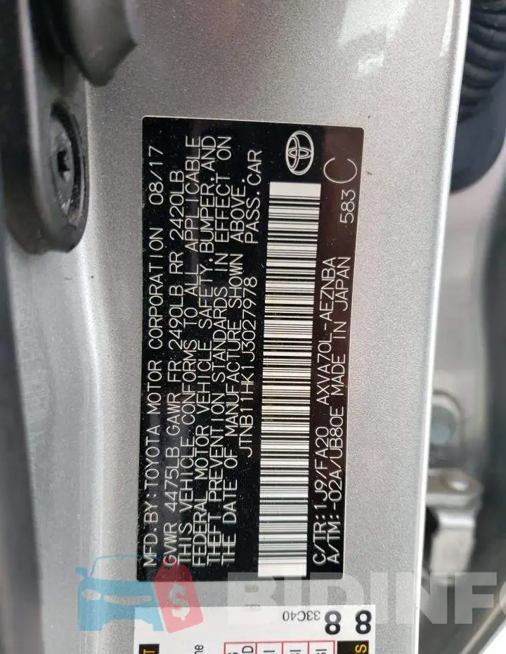 JTNB11HK1J3027978 Photo# 12