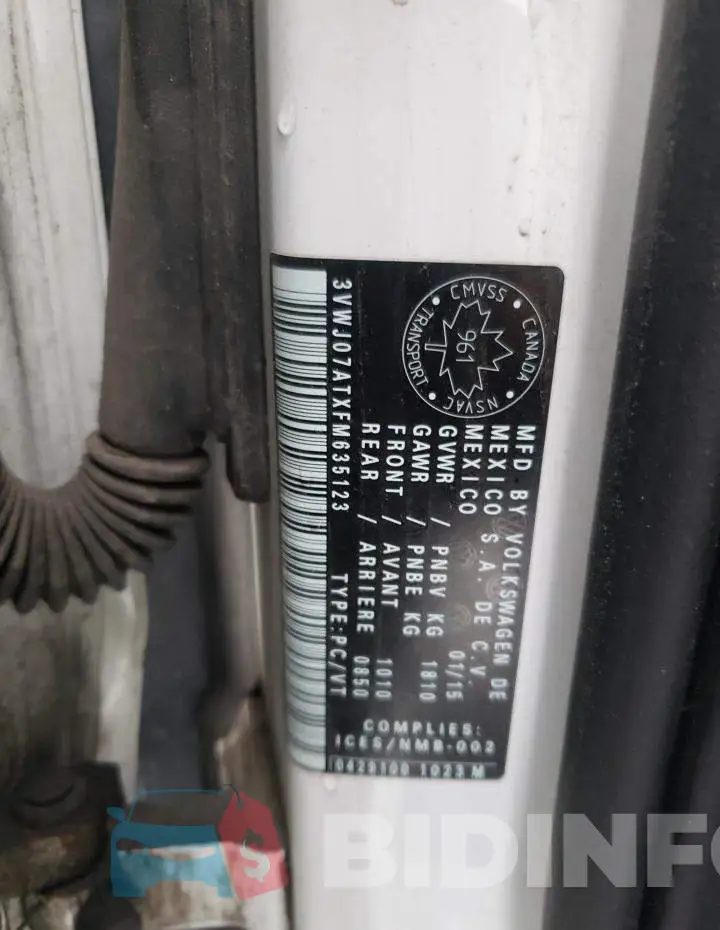 3VWJ07ATXFM635123 Photo# 12