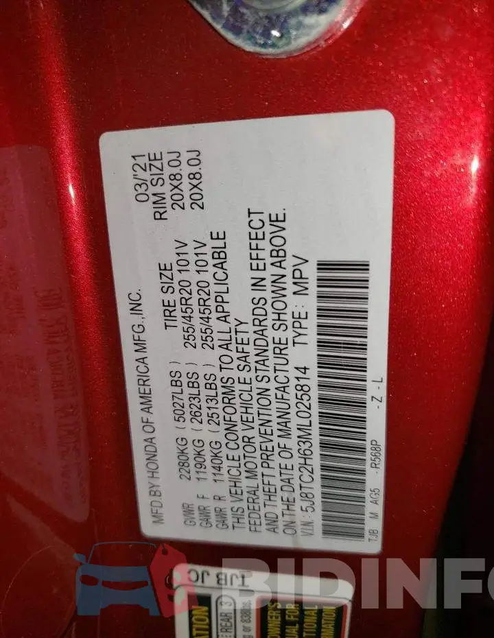 5J8TC2H63ML025814 Photo# 13