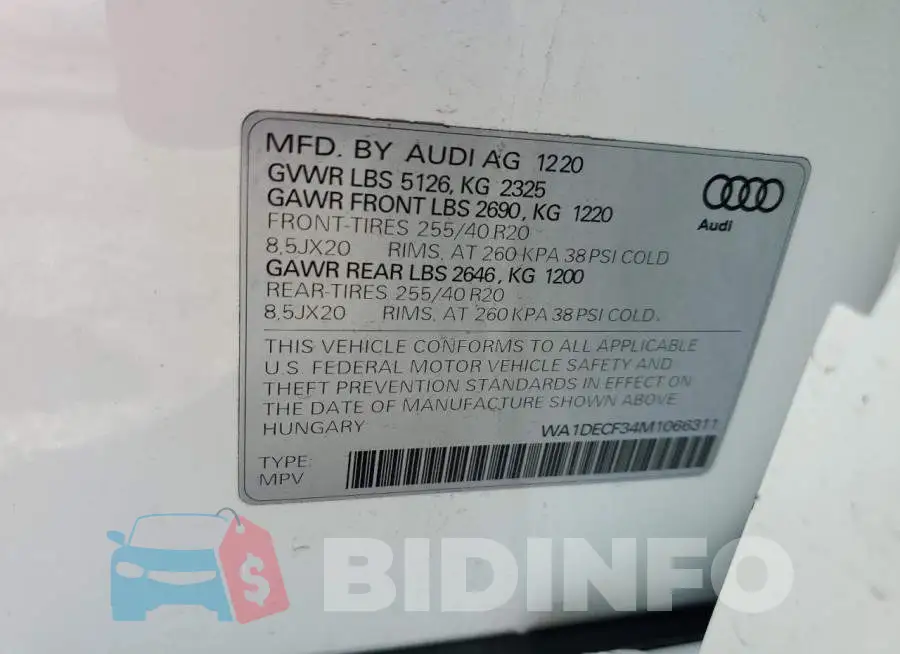 WA1DECF34M1066311 Photo# 12
