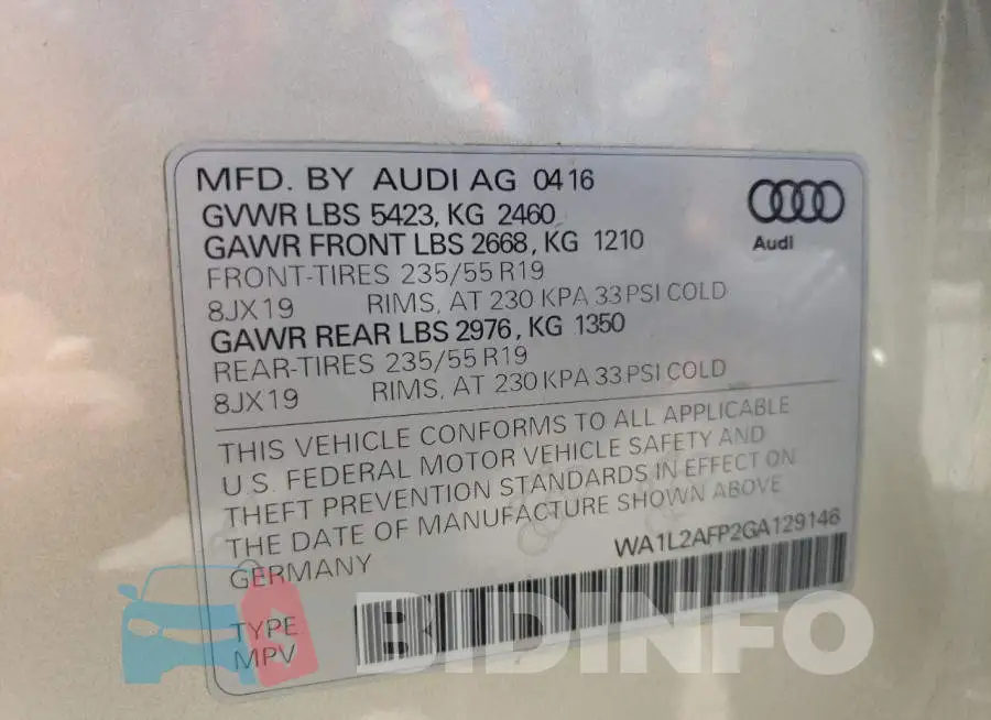 WA1L2AFP2GA129146 Photo# 13
