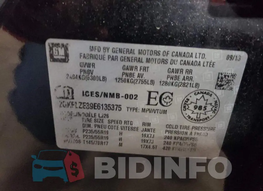 2GKFLZE39E6135375 Photo# 12