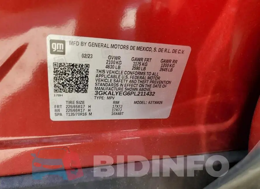 3GKALYEG6PL211432 Photo# 13