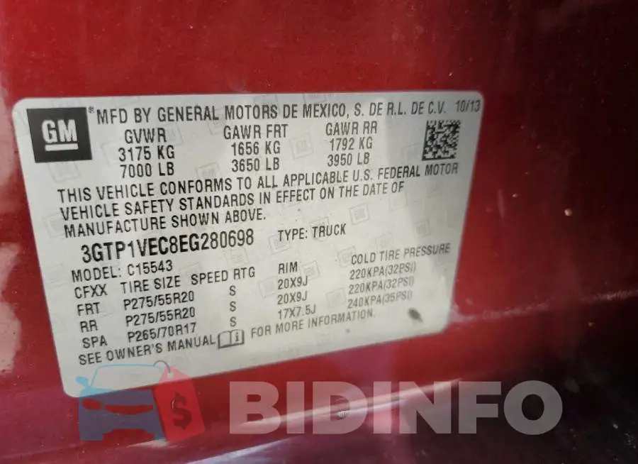 3GTP1VEC8EG280698 Photo# 12