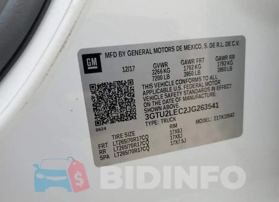 3GTU2LEC2JG263541 Photo# 13