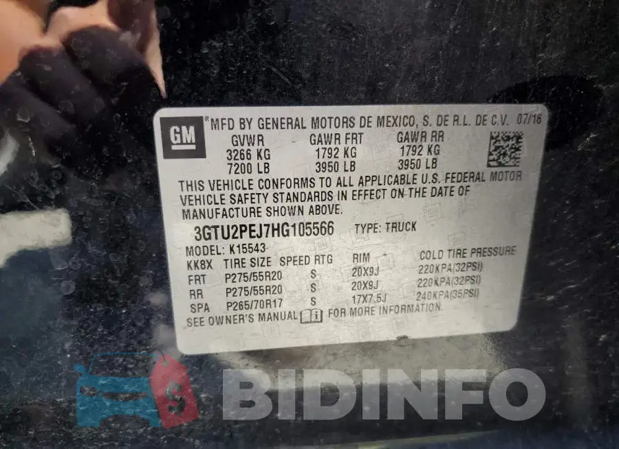 3GTU2PEJ7HG105566 Photo# 12