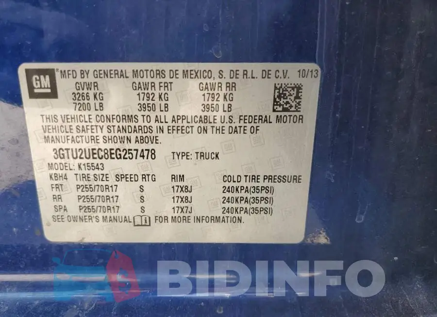 3GTU2UEC8EG257478 Photo# 13