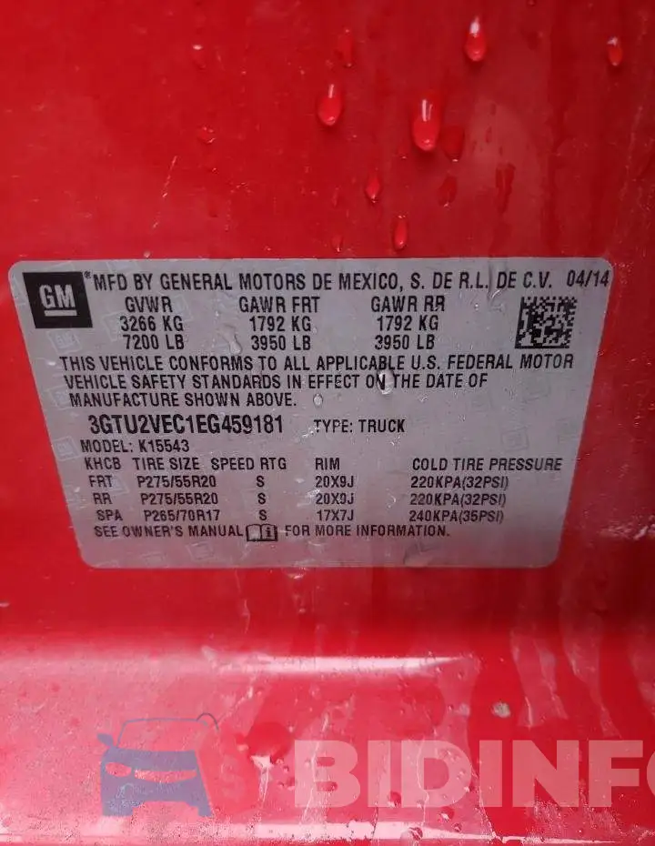 3GTU2VEC1EG459181 Photo# 12