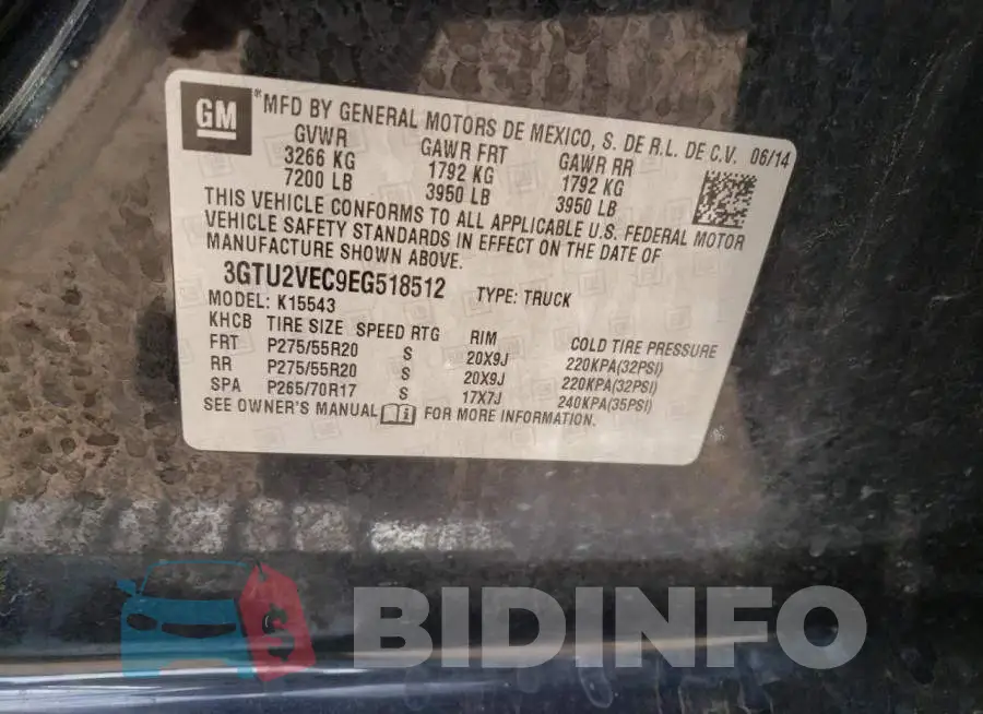 3GTU2VEC9EG518512 Photo# 12