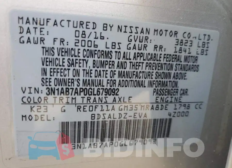 3N1AB7AP0GL679092 Photo# 12