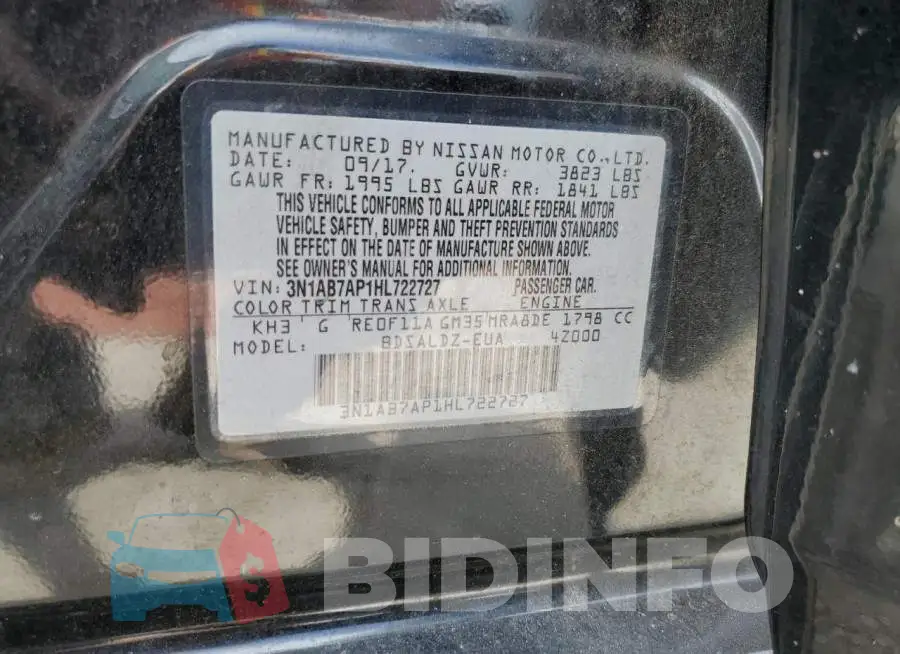 3N1AB7AP1HL722727 Photo# 12