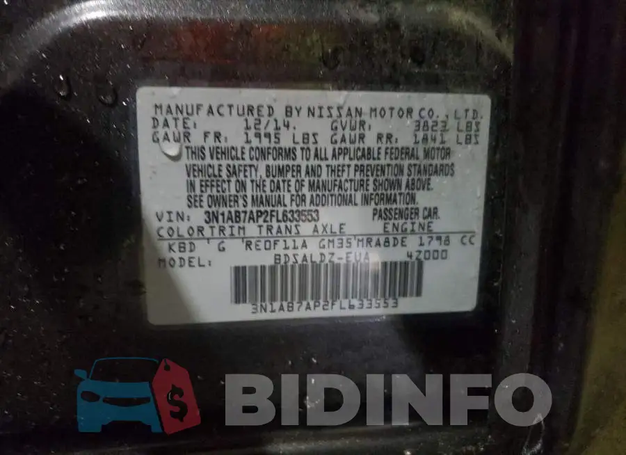 3N1AB7AP2FL633553 Photo# 13