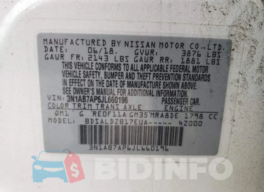 3N1AB7AP6JL660196 Photo# 13