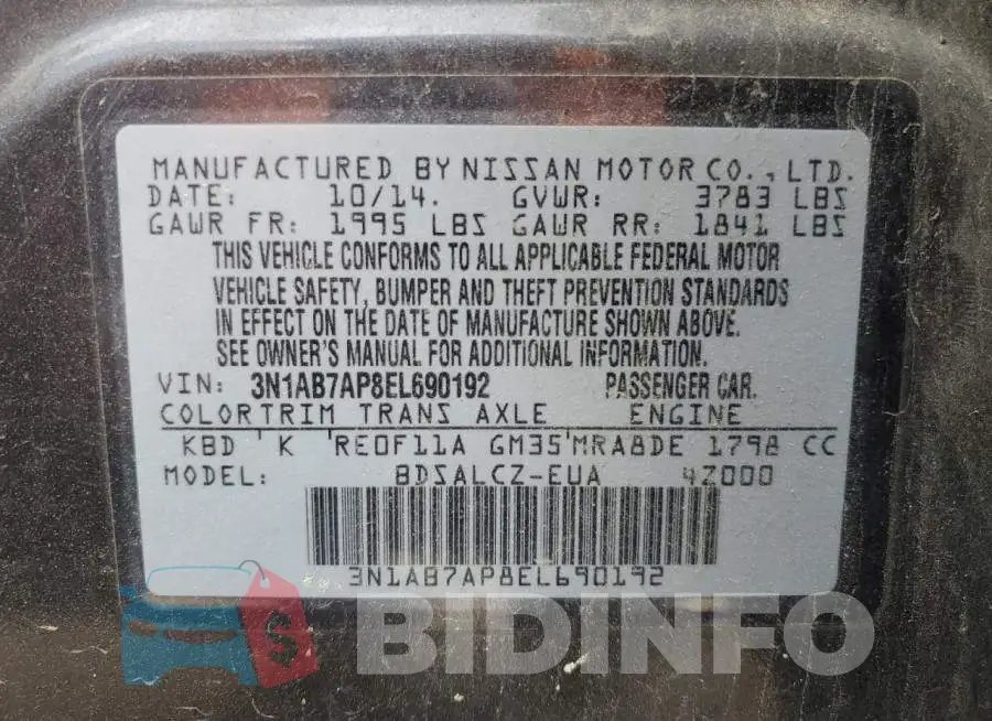 3N1AB7AP8EL690192 Photo# 12