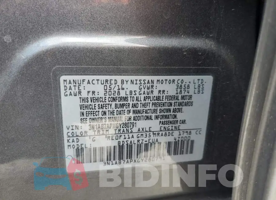 3N1AB7APXGY280791 Photo# 12