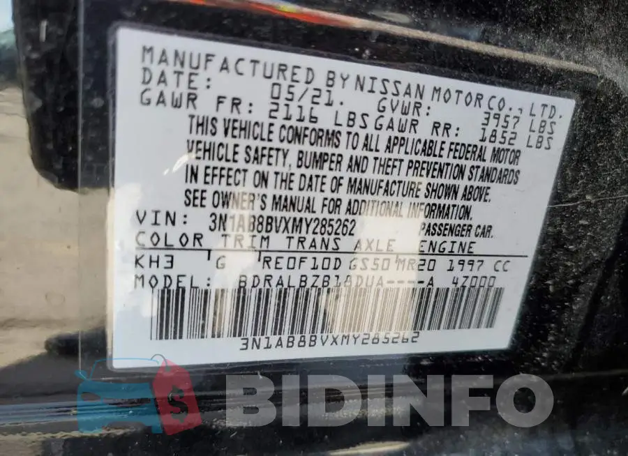 3N1AB8BVXMY285262 Photo# 12