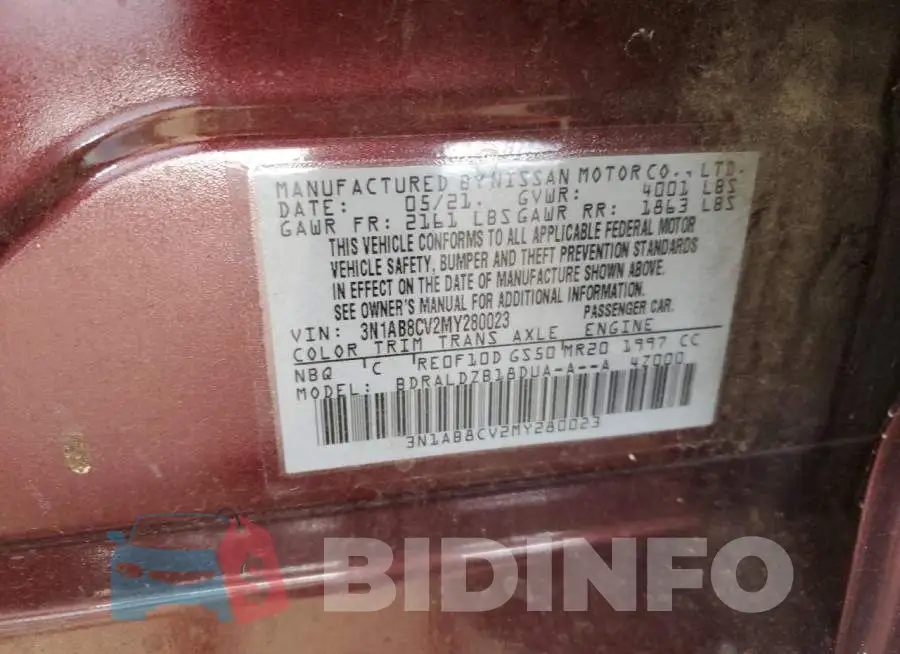 3N1AB8CV2MY280023 Photo# 13