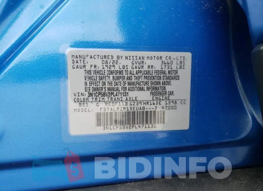 3N1CP5BV2PL471131 Photo# 12