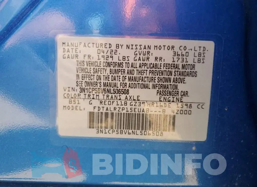 3N1CP5BV6NL506508 Photo# 12