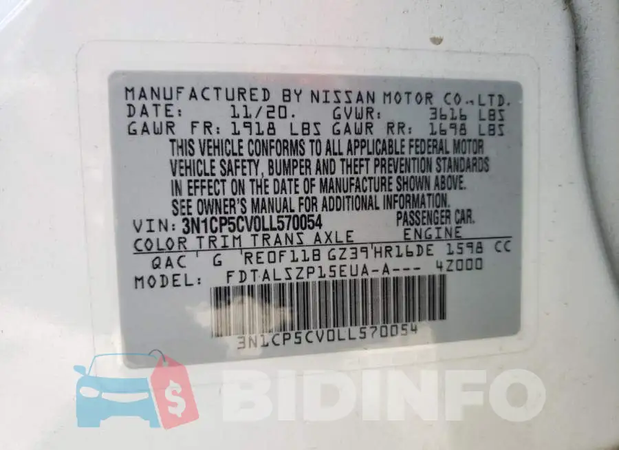 3N1CP5CV0LL570054 Photo# 13