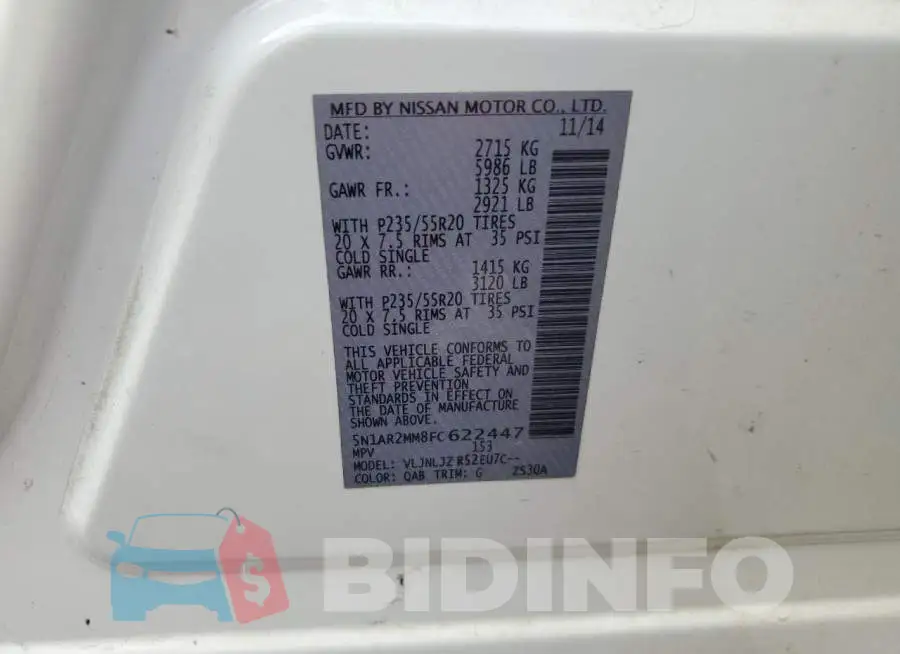 5N1AR2MM8FC622447 Photo# 12