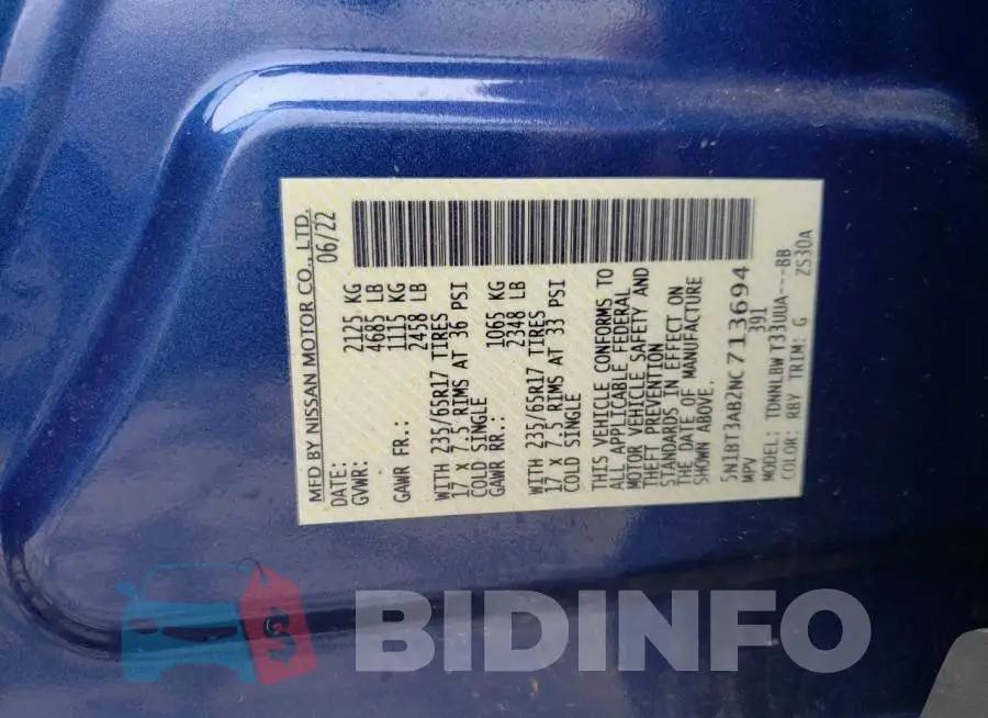 5N1BT3AB2NC713694 Photo# 14
