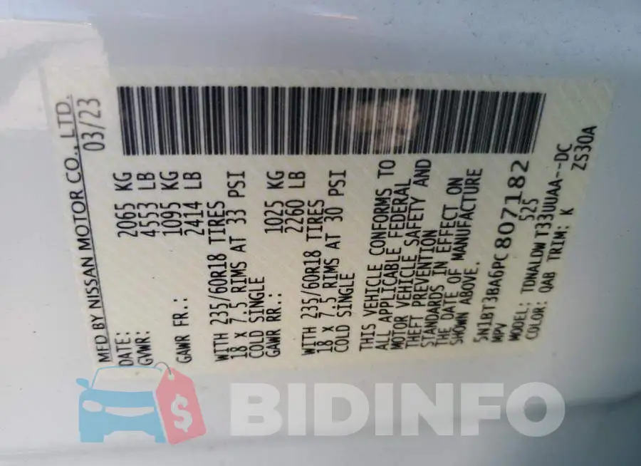 5N1BT3BA6PC807182 Photo# 13
