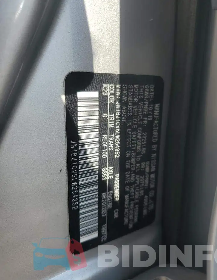 JN1BJ1CV6LW254352 Photo# 12