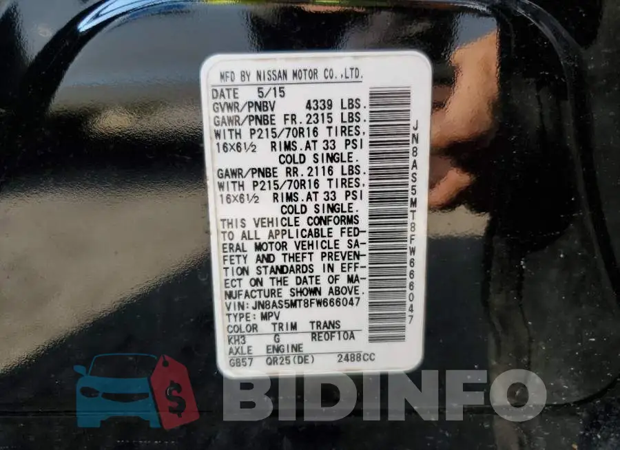 JN8AS5MT8FW666047 Photo# 13