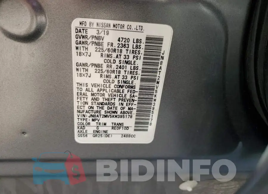 JN8AT2MV5KW395178 Photo# 14