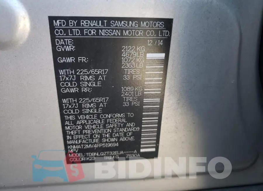 KNMAT2MV4FP519694 Photo# 12