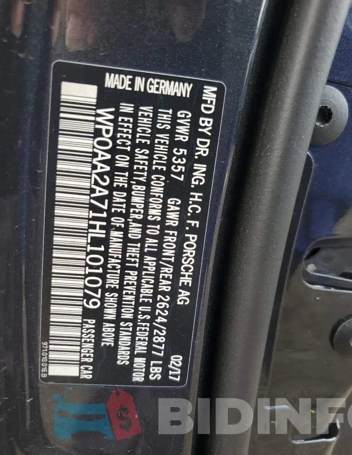 WP0AA2A71HL101079 Photo# 12